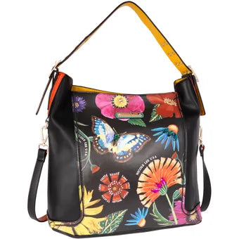 Bolsa Hobo Nicole Lee - Butter Flower Black