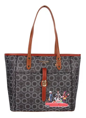 Bolsa Tote Nicole Lee Small World Estampada Fw21 Color Small World Black