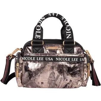 Bolsa de mano Nicole Lee Millie acabado Metálico - Negro